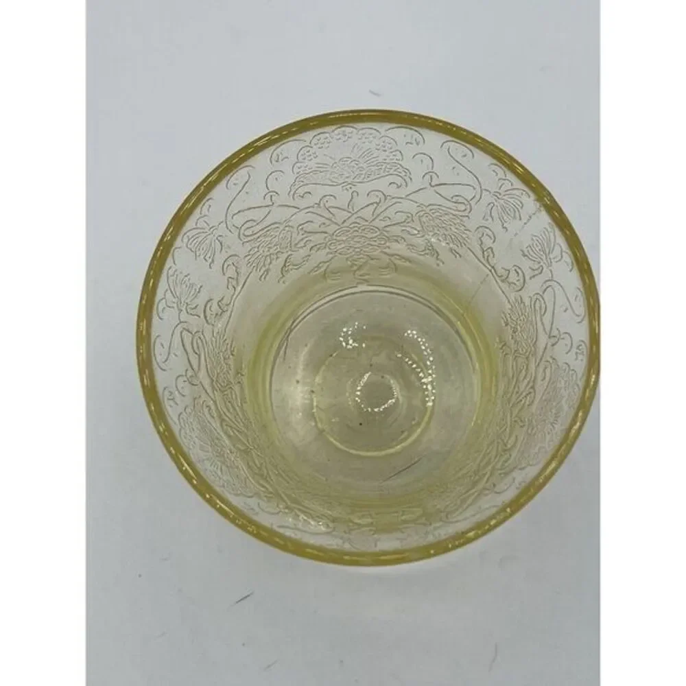Hazel Atlas Florentine Yellow Poppy Footed‎ Tumbler